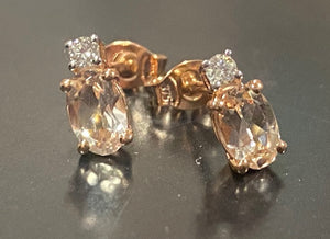 Gold Earrings - Morganite